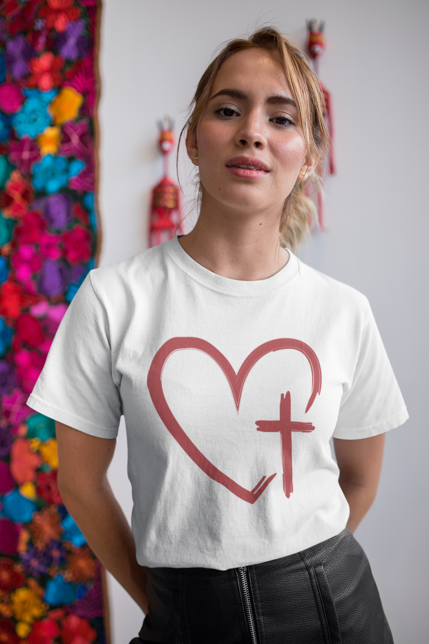Християнска тениска - Heart and Cross