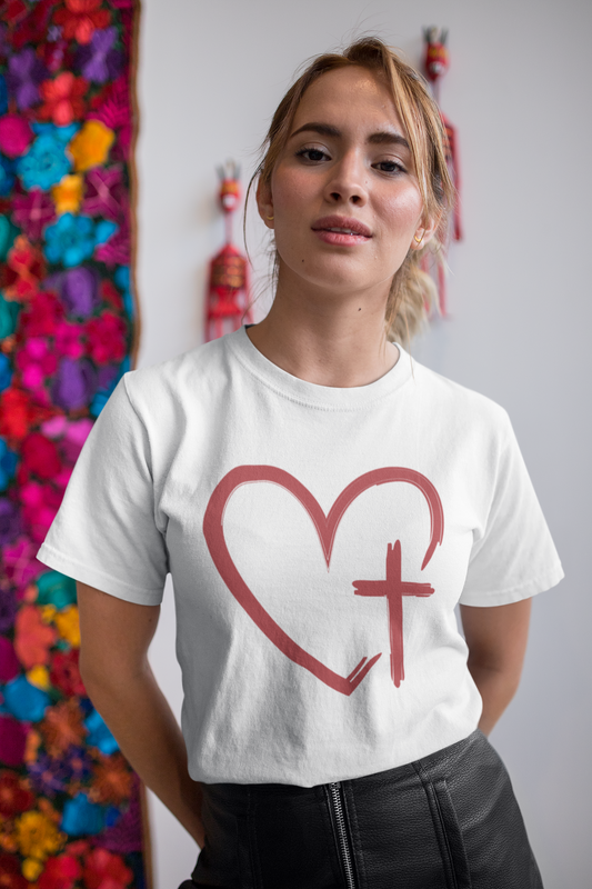 Християнска тениска - Heart and Cross