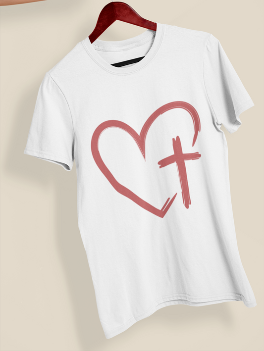 Християнска тениска - Heart and Cross