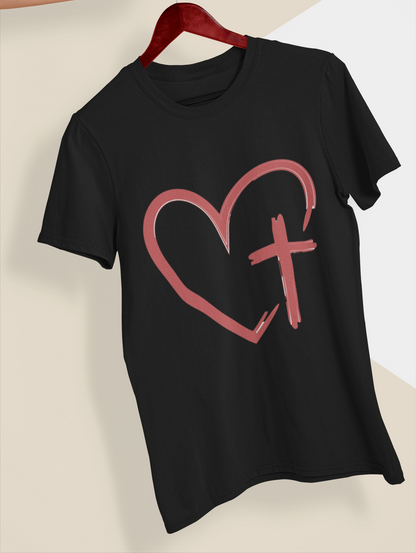 Християнска тениска - Heart and Cross